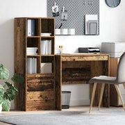 Mesa vidaXL com Armazenamento Madeira Antiga Madeira Projetada, Mesa v