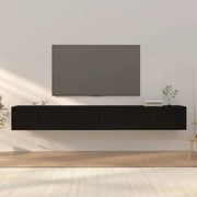 Móveis de TV de parede 3 pcs 100x34,5x40 cm preto