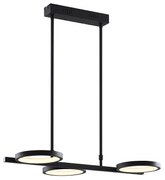 Candeeiro de suspensão moderno preto com LED regulável em 3 níveis 3 luzes - Vivé Moderno