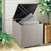 Caixa Arrumação Jardim para almofadas Polyrattan 75 x 75 x 70 cm 318L Creme