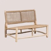 Sofá De Jardim De 2 Lugares Em Madeira De Teca Bientina Madeira De Teca Clara - Sklum