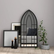 vidaXL Espelho em ferro p/ uso no interior 100x45 cm preto