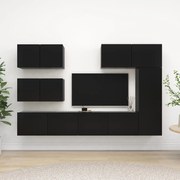 vidaXL 6 pcs conjunto de móveis de TV derivados de madeira preto