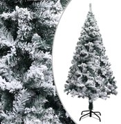 vidaXL Árvore de Natal artificial c/ flocos de neve 150 cm PVC verde