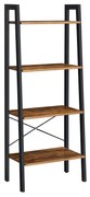 Prateleira tipo escada VASAGLE, estante para livros, prateleira industrial de 4 níveis para sala de estar, quarto, cozinha, marrom rústico e preto LLS44X