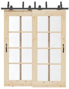 vidaXL Kit de ferragens para porta deslizante 183 cm aço preto