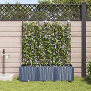 vidaXL Jardineiras de Jardim 1 pc Cinzeto 120 x 40 x 142 cm Plástico