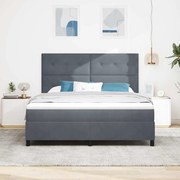 Cama Box com Colchão vidaXL Cinza Escuro Super King Veludo
