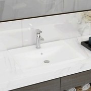 vidaXL Lavatório c/ orifício de torneira 60x46 cm cerâmica branco mate