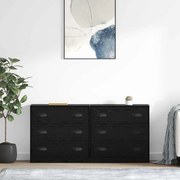 vidaXL Aparadores com gaveta 2 pcs Carvalho Preto 70 x 35,5 x 67,5 cm