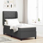 vidaXL Cama Box com Colchão Cinza Escuro, 80x200 cm, Tecido