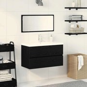 vidaXL Conjunto de Móveis para Banheiro 3 pcs Carvalho Preto