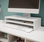 Suporte de Monitor Abby XXL – 53x13 cm – Branco Brilho