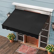 Toldo retrátil manual 2 m x 3 m Toldo exterior com altura ajustável Manivela e sem perfuração para janela Porta Terraço Preto