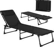 Outsunny Espreguiçadeira Dobrável Ajustável 4 Posições Reclinável Jardim Exterior Estrutura Aço 197x58x76cm Preto | Aosom Portugal