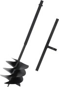 vidaXL Broca de terra com pega 250 mm aço preto