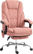 Vinsetto Cadeira de Escritório com Massagem e Aquecimento Reclinável Apoio de Pés Rosa | Aosom Portugal