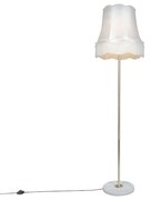 Candeeiro de pé retro de latão com máscara Granny creme 45 cm - Kaso Retro