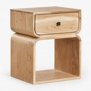 Pack De 2 Mesas De Cabeceira Retangulares 40x35 Cm Em Madeira Ferni Castanho Acácia Rústico - Sklum