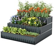 Canteiro elevado com treliça 112 cm floreira metálica para plantas trepadeiras, vegetais, plantas trepadeiras, flores