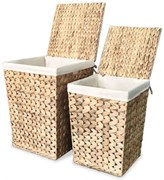 vidaXL Conjunto cestos para roupa suja 2 pcs jacinto de água