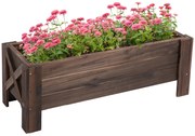 Horta Vertical Floreira de Madeira Retangular com Pés para Flores Plan