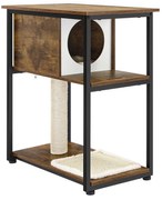 Árvore para gatos com mesa lateral e poste arranhador | FEANDREA | 59 x 36 x 66 cm | nogueira | PCT111H01.