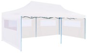 vidaXL Tenda festa pop-up dobrável c/ paredes laterais 3x6m aço branco