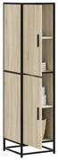 vidaXL Armário alto 35,5x35x139 cm madeira e metal carvalho sonoma