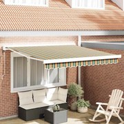 vidaXL Toldos Retráteis Automáticos Verde e Amarelo 300x250 cm