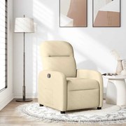 vidaXL Poltrona reclinável tecido cor creme