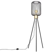 Candeeiro de pé design preto com dourado - Mayelle