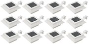 vidaXL Candeeiro de exterior solar LED 12 pcs branco quadrado 12 cm