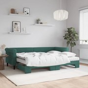vidaXL Sofá-cama c/ gavetão e colchões 80x200cm veludo verde-escuro