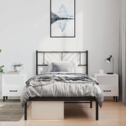 vidaXL Estrutura de cama com cabeceira 100x190 cm metal preto