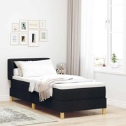 Cama Box Spring vidaXL com Colchão Preto 80x200 cm Tecido