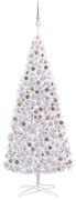vidaXL Árvore Natal artificial pré-iluminada c/bolas/LEDs 400cm branco