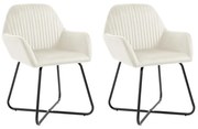 vidaXL Cadeiras de jantar 2 pcs veludo cor creme