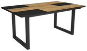 Mesa de sala de jantar | 8 pessoas | 170 | Robusto e estável graças à sua estrutura e pernas sólidas | Ideal para reuniões familiares | Oak e Black |