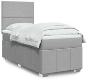 vidaXL Cama com molas/colchão 80x200 cm tecido cinza-claro