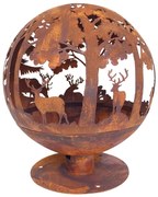 Braseira corte a laser 57,5x57,5x66 cm ferrugem FF261