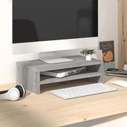 vidaXL Suporte monitor 42x24x13cm derivados de madeira cinzento sonoma