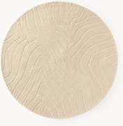 Tapete redondo de lã artesanal Aaron