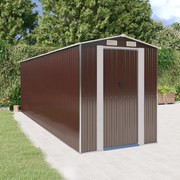 vidaXL Abrigo de jardim 192x606x223 cm aço galvanizado castanho-escuro