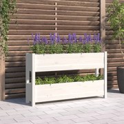 vidaXL Vaso/floreira 112x25x66 cm madeira de pinho maciça branco