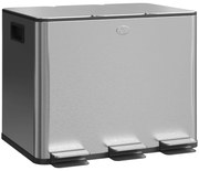 Balde de Lixo de Cozinha com 3 Compartimentos 3x10L Cubo de Lixo de Aç