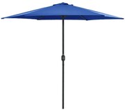 vidaXL Guarda-sol de jardim com poste alumínio 270x246 cm azul-ciano