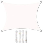 Toldo de sombra para jardim em vela com tecido de poliéster resistente | SONGMICS | branco | GSH23WT.