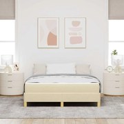 vidaXL Cama Box Creme 140 x 200 cm tecido