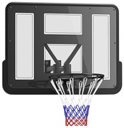 SPORTNOW Tabela de Basquetebol de Parede para Interior e Exterior com Painel Inquebrável de 110x75 cm e Rede Resistente a Rasgos Preto | Aosom Portugal